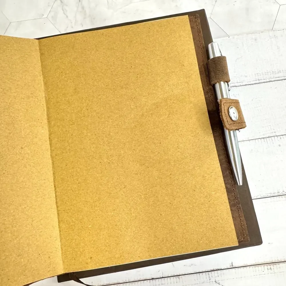 NIB Moonster Leather Journal Handmade Heart Cover 5x7